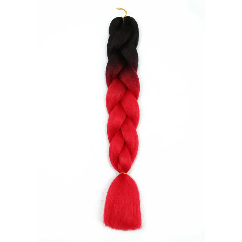 5pcs Synthetic Braiding Hair 24 Inch Jumbo Braid Ombre Jumbo Hair Extension for Women DIY Hair Braids Purple Pink Yellow Red