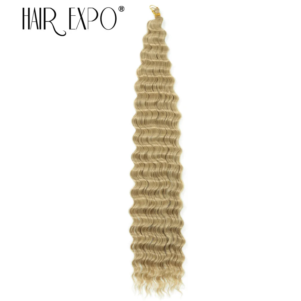 30Inch Freetress Deep Twist Crochet Hair Synthetic Curly Hair Crochet Braids Ocean Wave Braiding Hair Extension Ombre Afro Curls