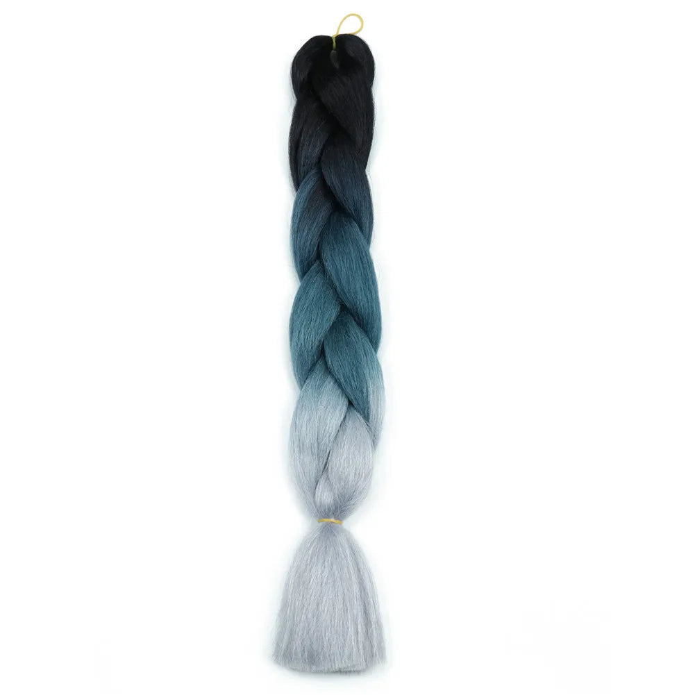 5pcs Synthetic Braiding Hair 24 Inch Jumbo Braid Ombre Jumbo Hair Extension for Women DIY Hair Braids Purple Pink Yellow Red