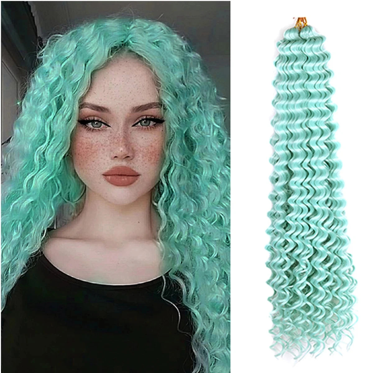 22Inch Deep Wavy Twist Crochet Braiding Hair Extensions Synthetic Braid Afro Curls Water Wave Twist Crochet Braid Hair For Women
