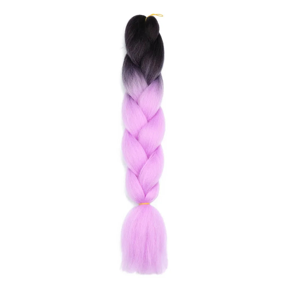5pcs Synthetic Braiding Hair 24 Inch Jumbo Braid Ombre Jumbo Hair Extension for Women DIY Hair Braids Purple Pink Yellow Red