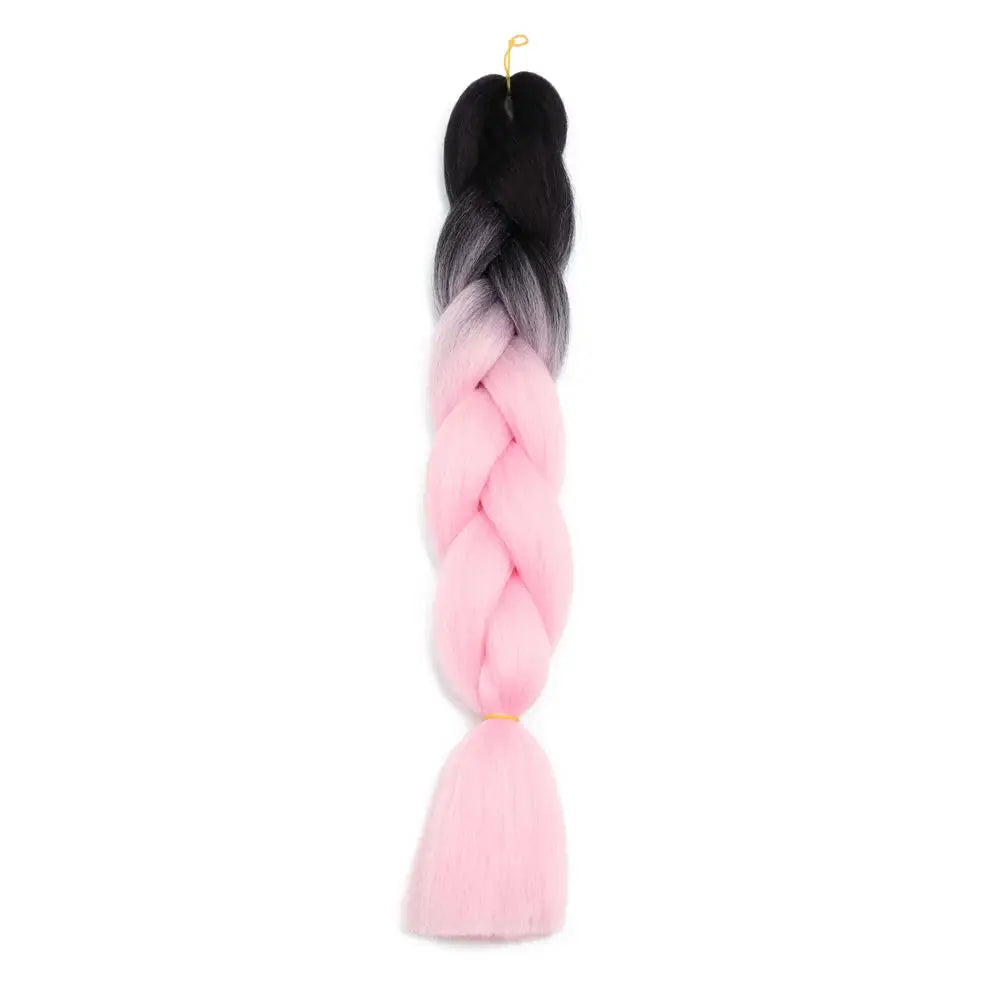 5pcs Synthetic Braiding Hair 24 Inch Jumbo Braid Ombre Jumbo Hair Extension for Women DIY Hair Braids Purple Pink Yellow Red