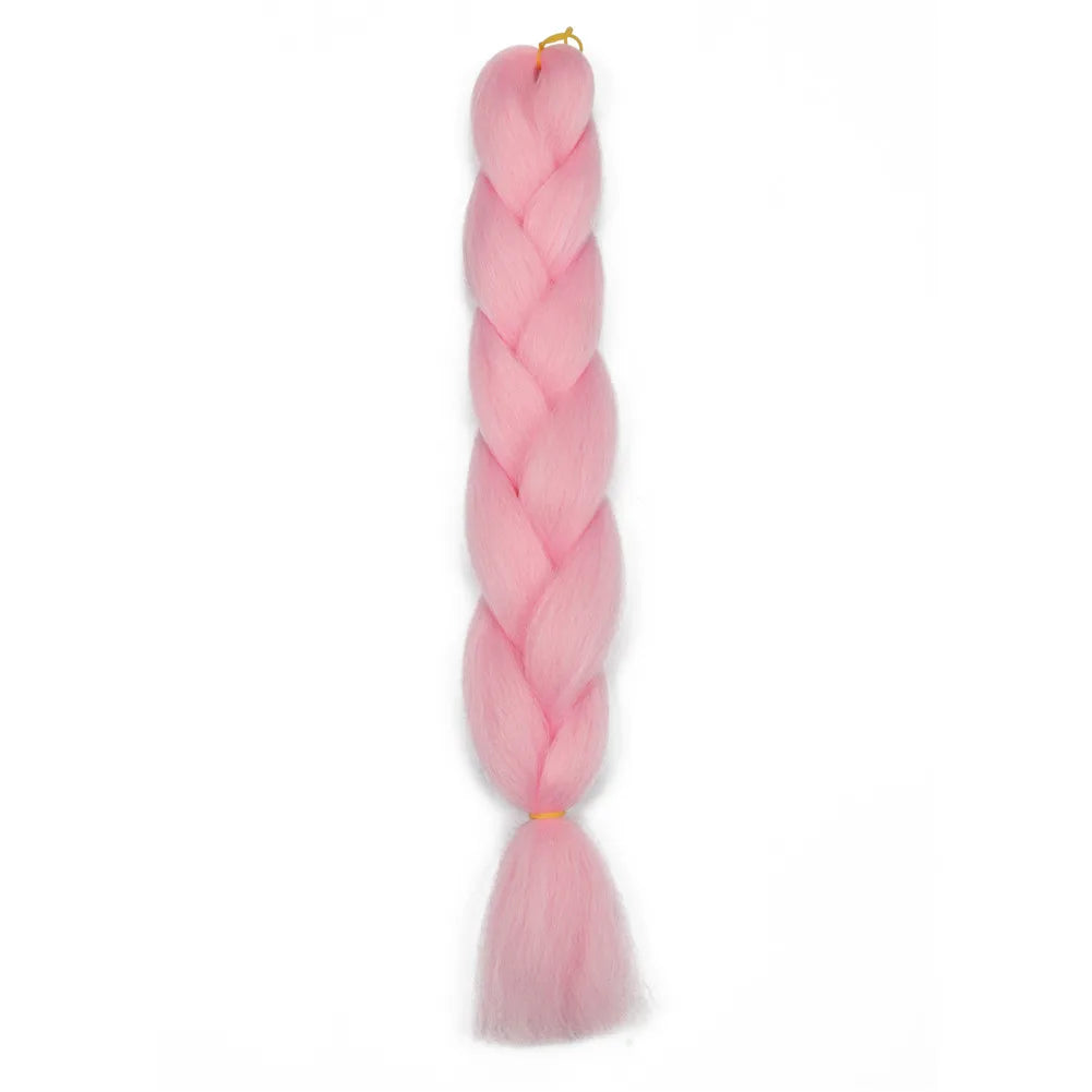 5pcs Synthetic Braiding Hair 24 Inch Jumbo Braid Ombre Jumbo Hair Extension for Women DIY Hair Braids Purple Pink Yellow Red