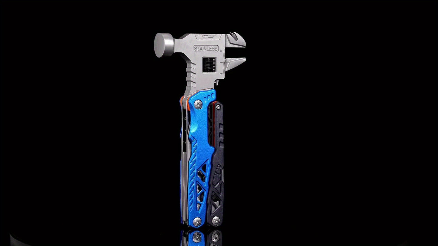 New Multifunctional Wrench, Hammer, Folding Pliers, Household Daily Maintenance, Vehicle Emergency Portable Tool, Camping Outdoor Combination Tool/1pc