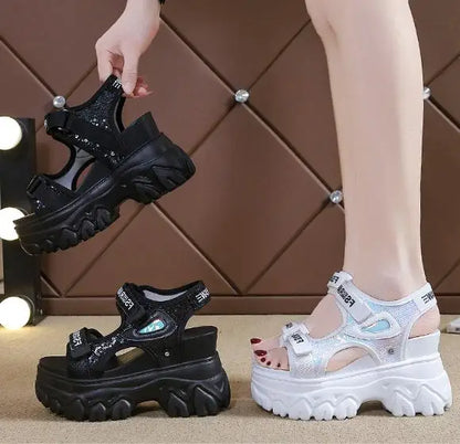 New Summer Ladies Sandals Platform Platform Shoes Casual Heightening Slope With Women's High Heels Women's Sports Sandals