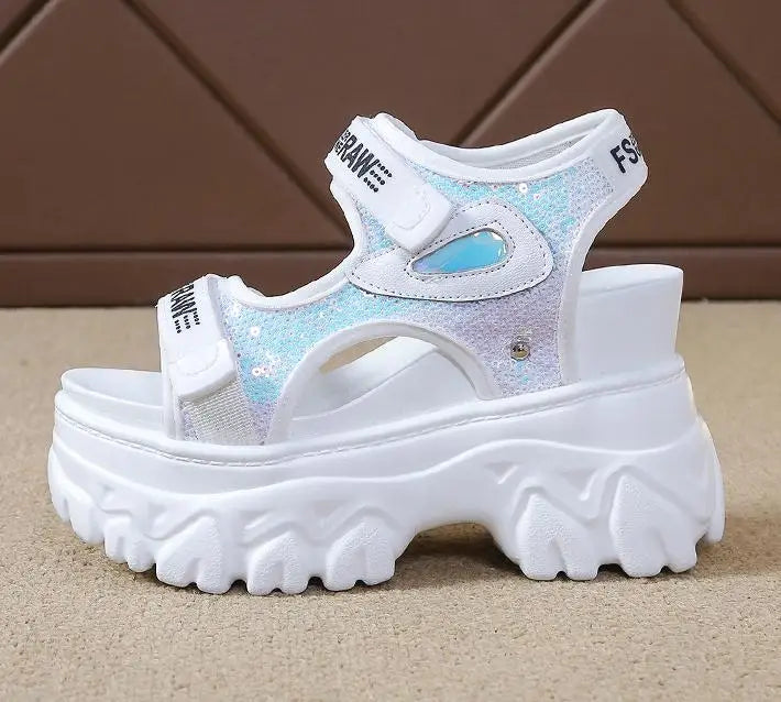 New Summer Ladies Sandals Platform Platform Shoes Casual Heightening Slope With Women's High Heels Women's Sports Sandals