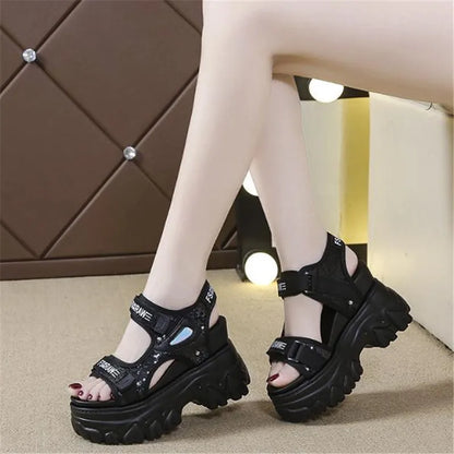 New Summer Ladies Sandals Platform Platform Shoes Casual Heightening Slope With Women's High Heels Women's Sports Sandals