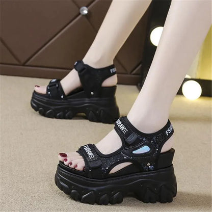 New Summer Ladies Sandals Platform Platform Shoes Casual Heightening Slope With Women's High Heels Women's Sports Sandals