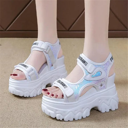 New Summer Ladies Sandals Platform Platform Shoes Casual Heightening Slope With Women's High Heels Women's Sports Sandals