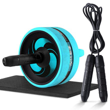 Load image into Gallery viewer, New 2 in 1 Ab Roller&amp;Jump Rope No Noise Abdominal Wheel Ab Roller with Mat For Arm Waist Leg Exercise Gym Fitness Equipment