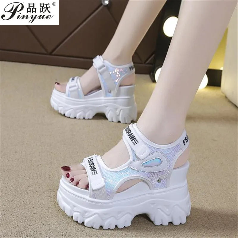 New Summer Ladies Sandals Platform Platform Shoes Casual Heightening Slope With Women's High Heels Women's Sports Sandals