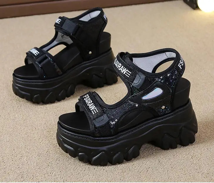 New Summer Ladies Sandals Platform Platform Shoes Casual Heightening Slope With Women's High Heels Women's Sports Sandals