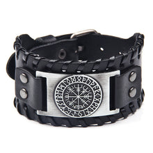 Load image into Gallery viewer, European and American Compass Men&#39;s Wide Leather Trendy Cool Hip-Hop Bracelet