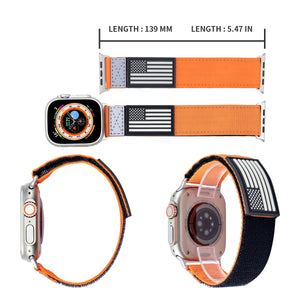 Tactical Nylon Sports Strap for Apple Watch ultra band 2 1 49mm 41mm 45mm 44mm 42mm Loop Band for iwatch 9 8 se 7 6 5 4 40 38mm