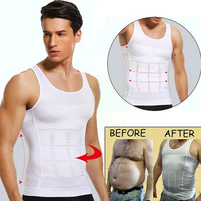 Compression Shirts Men sleeveless Tank Top Slimming Undershirt Body Shaper Workout Gym Vest Base Layer Athletic Tee Shirts Black