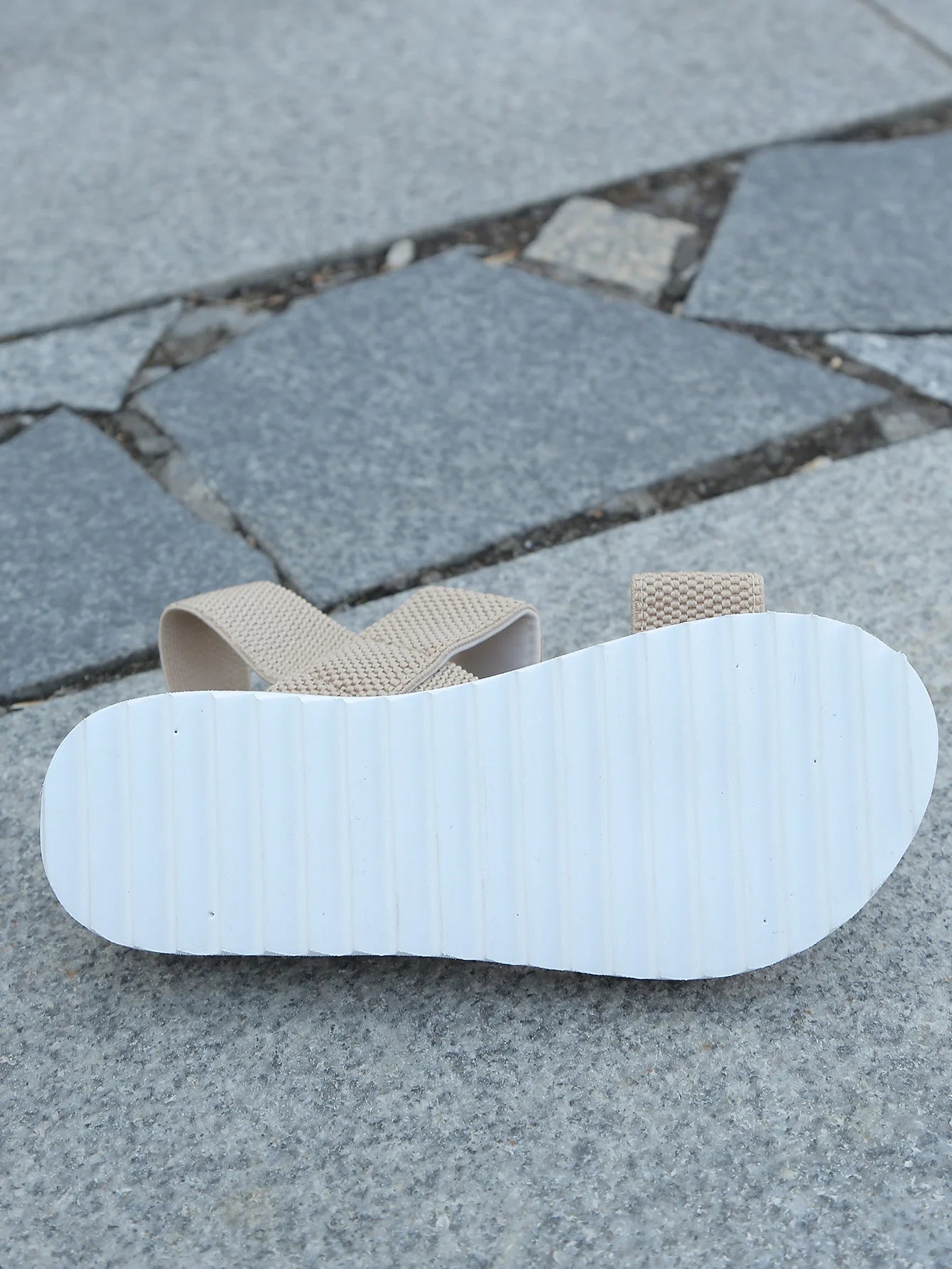 Women's fashion trend, anti slip, wear-resistant, comfortable color blocking soft sole, solid elastic band, indoor and outdoor f