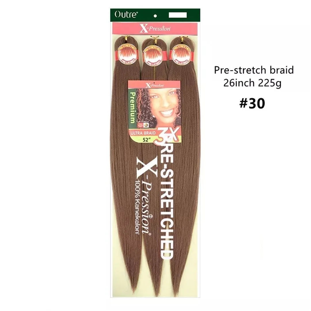 Synthetic Xpression prestretched braiding hair - 3x xpression kanekalon flame retardant smooth yaki braid - 3x x-pression