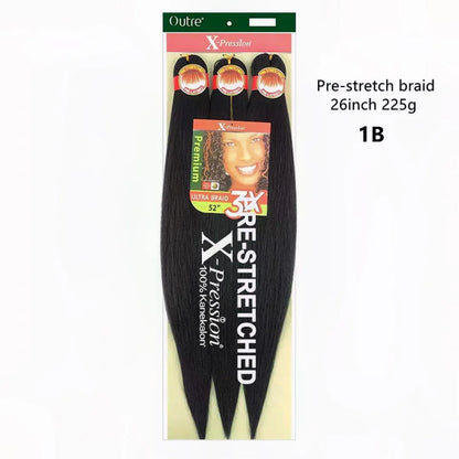 Synthetic Xpression prestretched braiding hair - 3x xpression kanekalon flame retardant smooth yaki braid - 3x x-pression