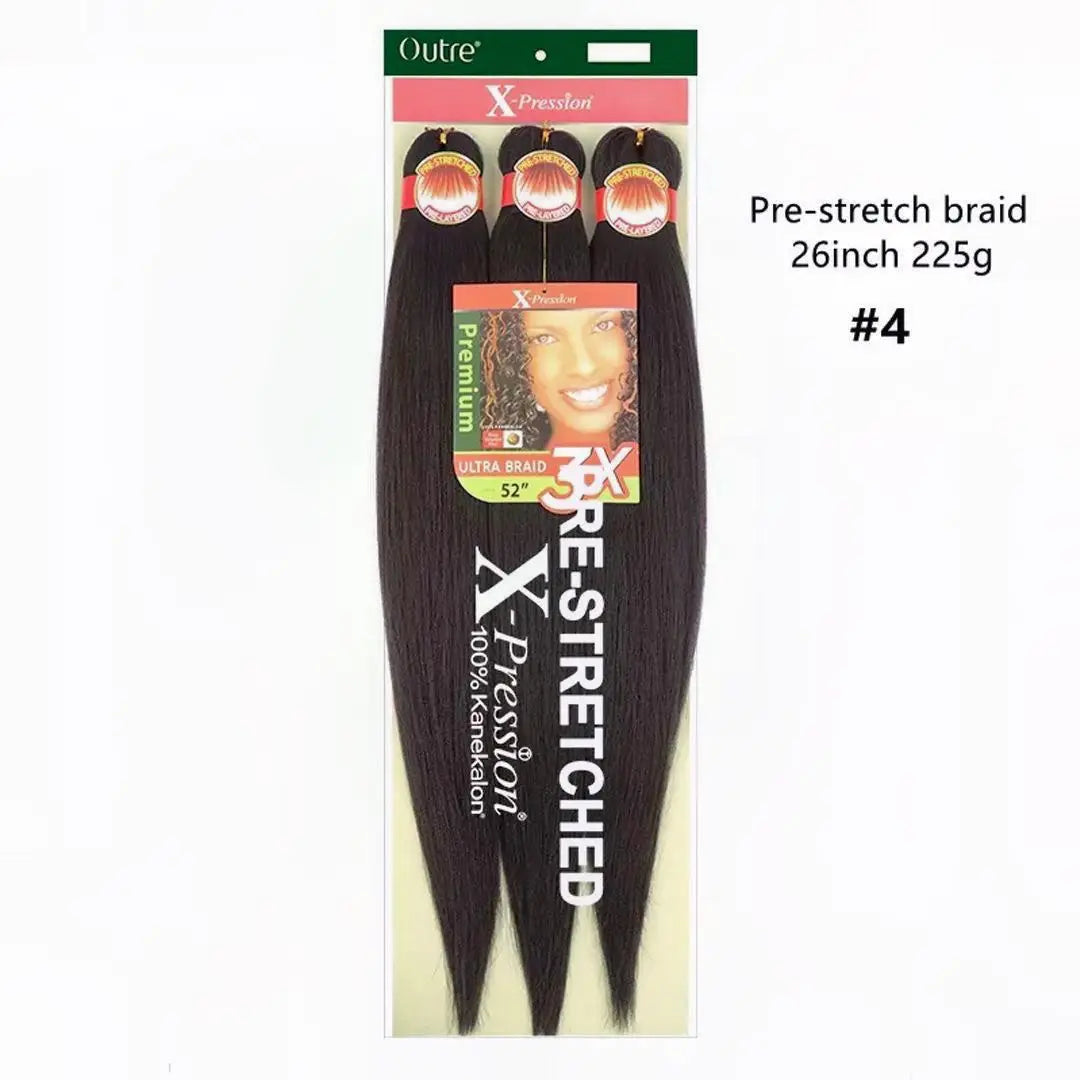 Synthetic Xpression prestretched braiding hair - 3x xpression kanekalon flame retardant smooth yaki braid - 3x x-pression