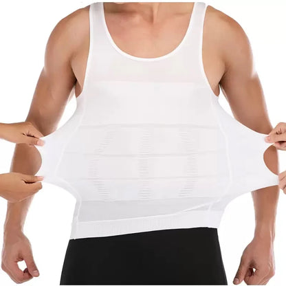 Compression Shirts Men sleeveless Tank Top Slimming Undershirt Body Shaper Workout Gym Vest Base Layer Athletic Tee Shirts Black