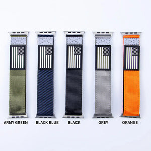 Tactical Nylon Sports Strap for Apple Watch ultra band 2 1 49mm 41mm 45mm 44mm 42mm Loop Band for iwatch 9 8 se 7 6 5 4 40 38mm