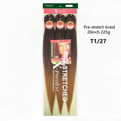 Synthetic Xpression prestretched braiding hair - 3x xpression kanekalon flame retardant smooth yaki braid - 3x x-pression