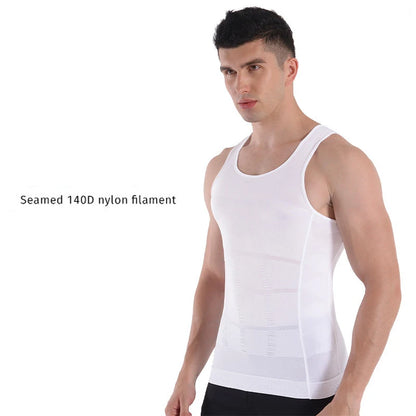 Mens Slimming Body Shaper Vest Shirt Abs Abdomen Slim Gym Workout Tummy Control Compression Tank Top Sleeveless Shapewear