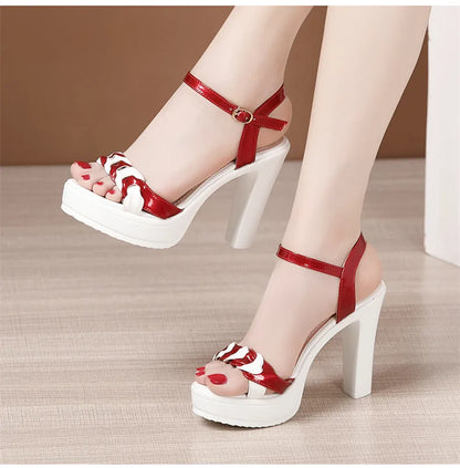 Woman Summer Platform Shoe Woman Elegant Party Sandal Female Women Wedge Heels Sandal  Ladies 2022 High Heel Shoe Size 32-43