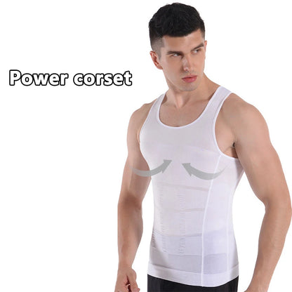 Mens Slimming Body Shaper Vest Shirt Abs Abdomen Slim Gym Workout Tummy Control Compression Tank Top Sleeveless Shapewear