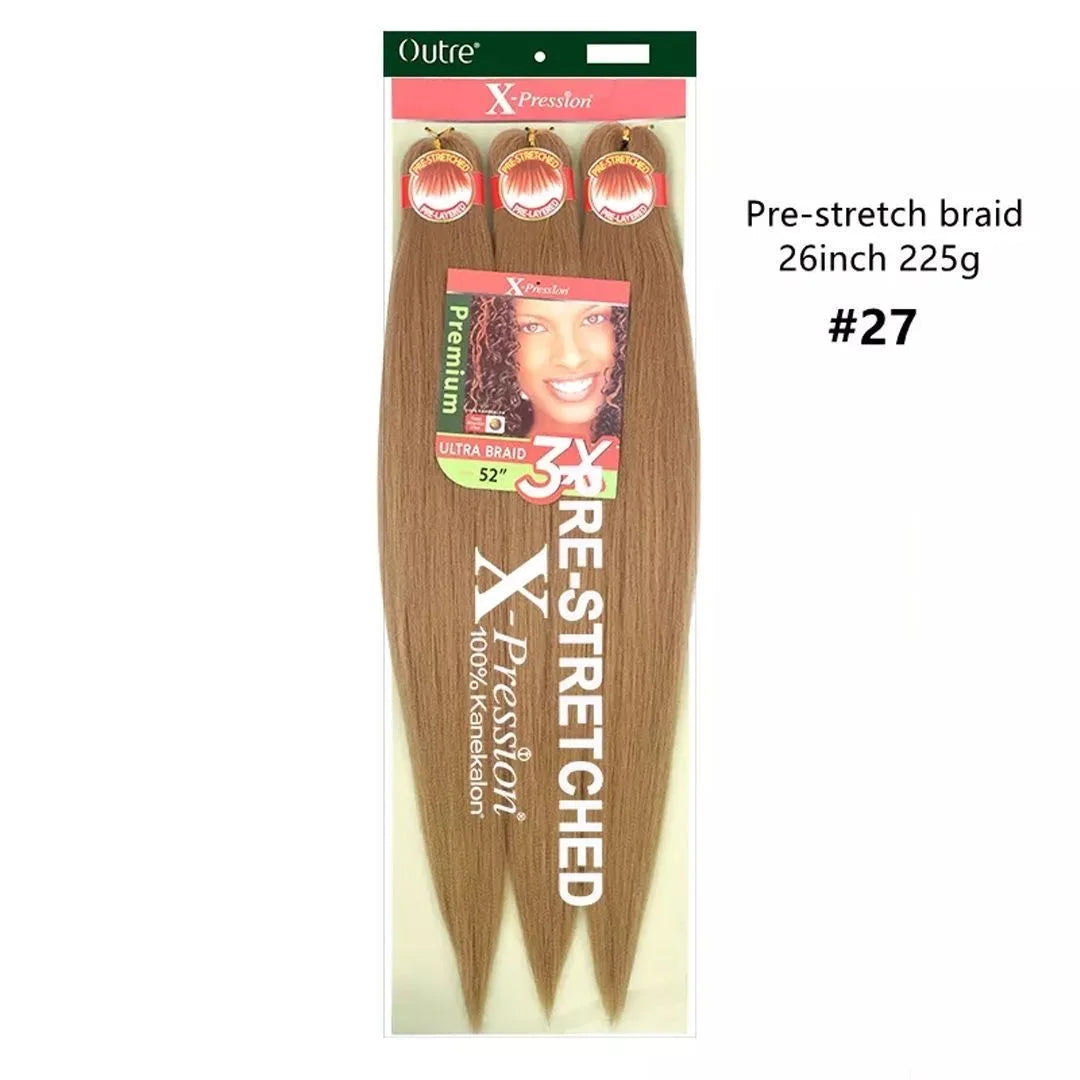 Synthetic Xpression prestretched braiding hair - 3x xpression kanekalon flame retardant smooth yaki braid - 3x x-pression