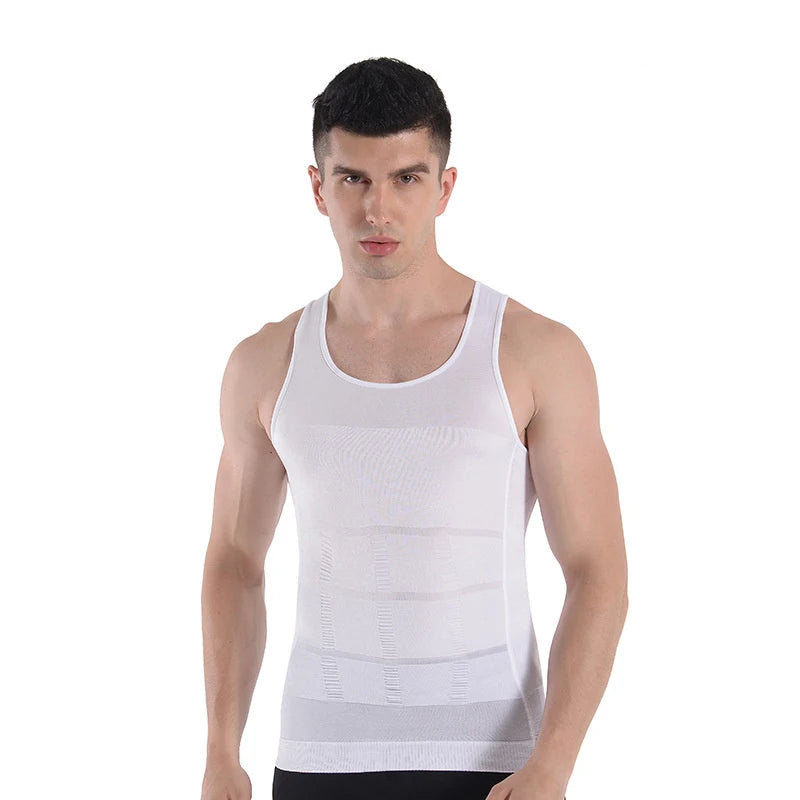 Mens Slimming Body Shaper Vest Shirt Abs Abdomen Slim Gym Workout Tummy Control Compression Tank Top Sleeveless Shapewear