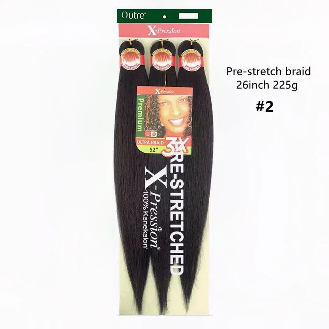 Synthetic Xpression prestretched braiding hair - 3x xpression kanekalon flame retardant smooth yaki braid - 3x x-pression