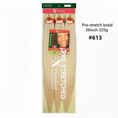 Synthetic Xpression prestretched braiding hair - 3x xpression kanekalon flame retardant smooth yaki braid - 3x x-pression