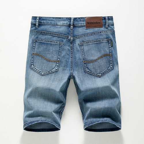 2023 Summer Shorts Jeans Men Denim Pants Stretch Dark Blue Fashion Design Men's Jeans Slim Straight Male Short Jeans Hombre
